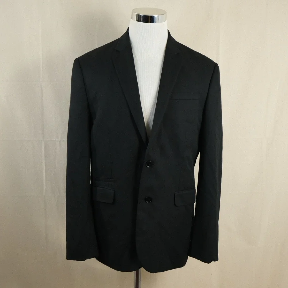 Express 40R Photographer Sport Coat Wool Blend Black Two Button Lined Vented